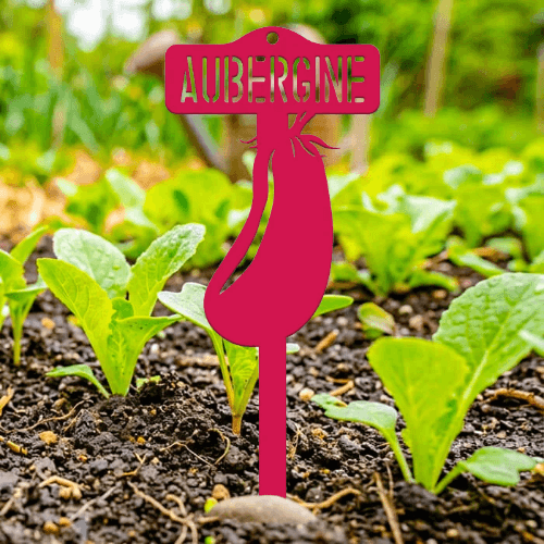 étiquette potager aubergine