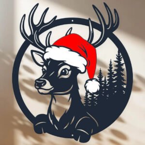 Cerf souriant avec bonnet